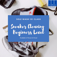 The Sole Wash 101 cleaning class includes 30 min of classroom detailing how to clean upper, mid-sole and basic under-soles. 