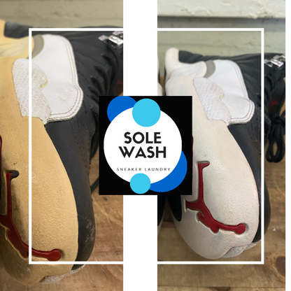 Jordan Midsole Bring your yellowed mid-soles back to life with this amazing product! Completely reverses oxidation that usually occurs on icy/rubber soles. Safe for all soles including Glow in the Dark and will not hinder glow properties.